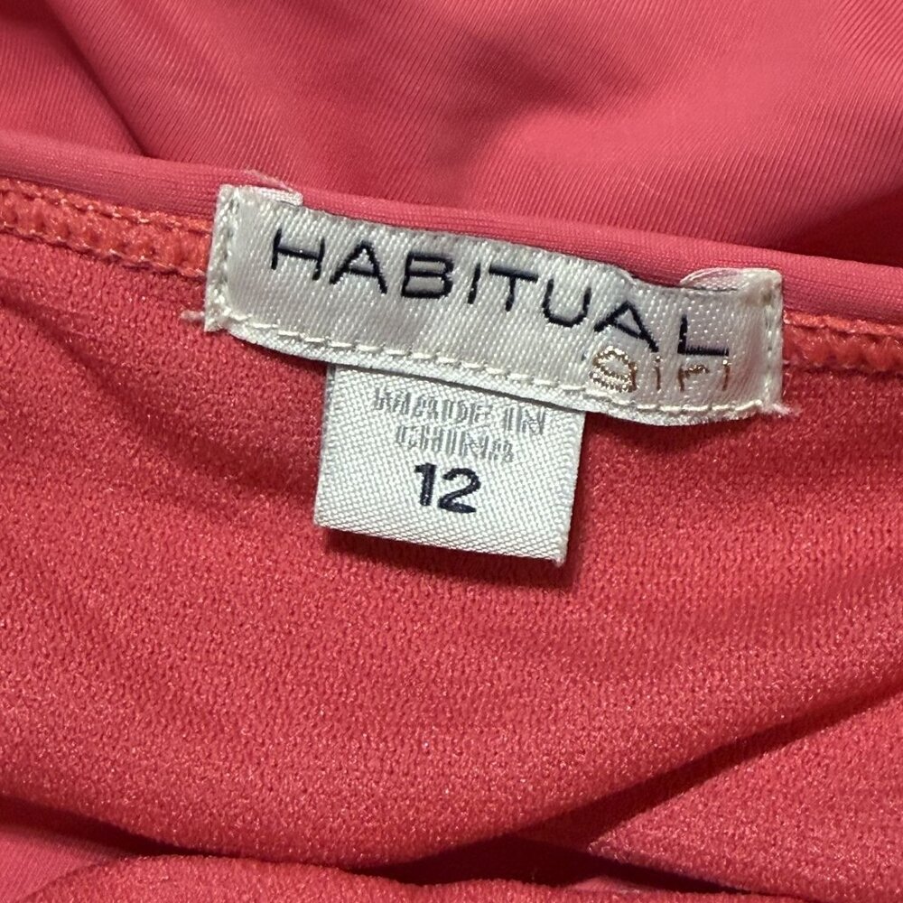 NEW Habitual Girls Twist Front Tankini Size 12 Youth Coral Pink UPF 50 Swim Top - Picture 3 of 8